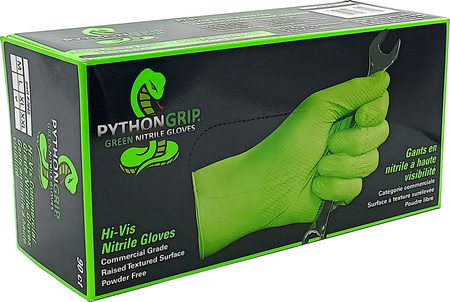 PYTHON GRIP Green Nitrile Gloves - XL (90pcs)